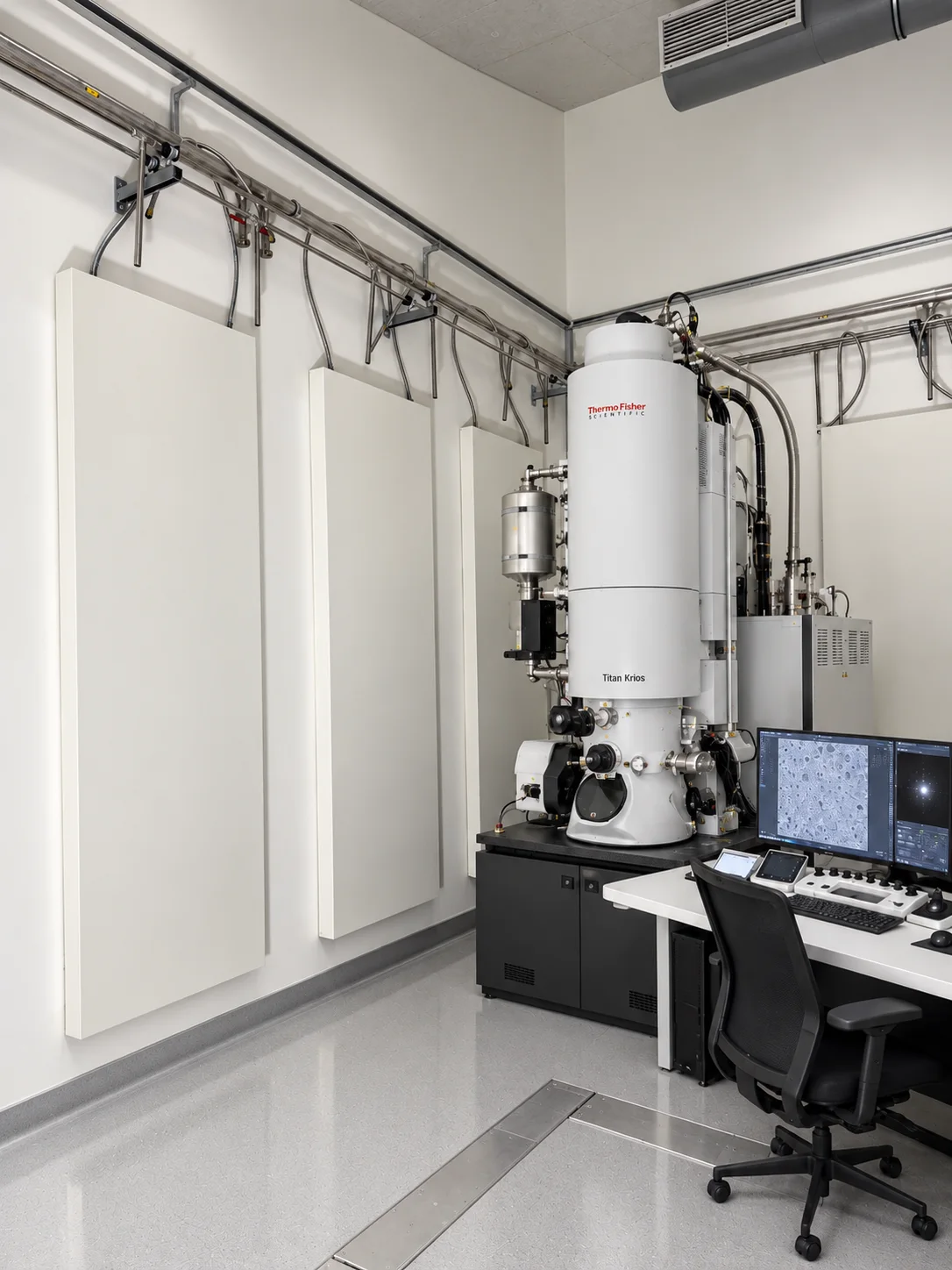 Laborraum mit großflächigen Wandmodulen zur Raumtemperierung